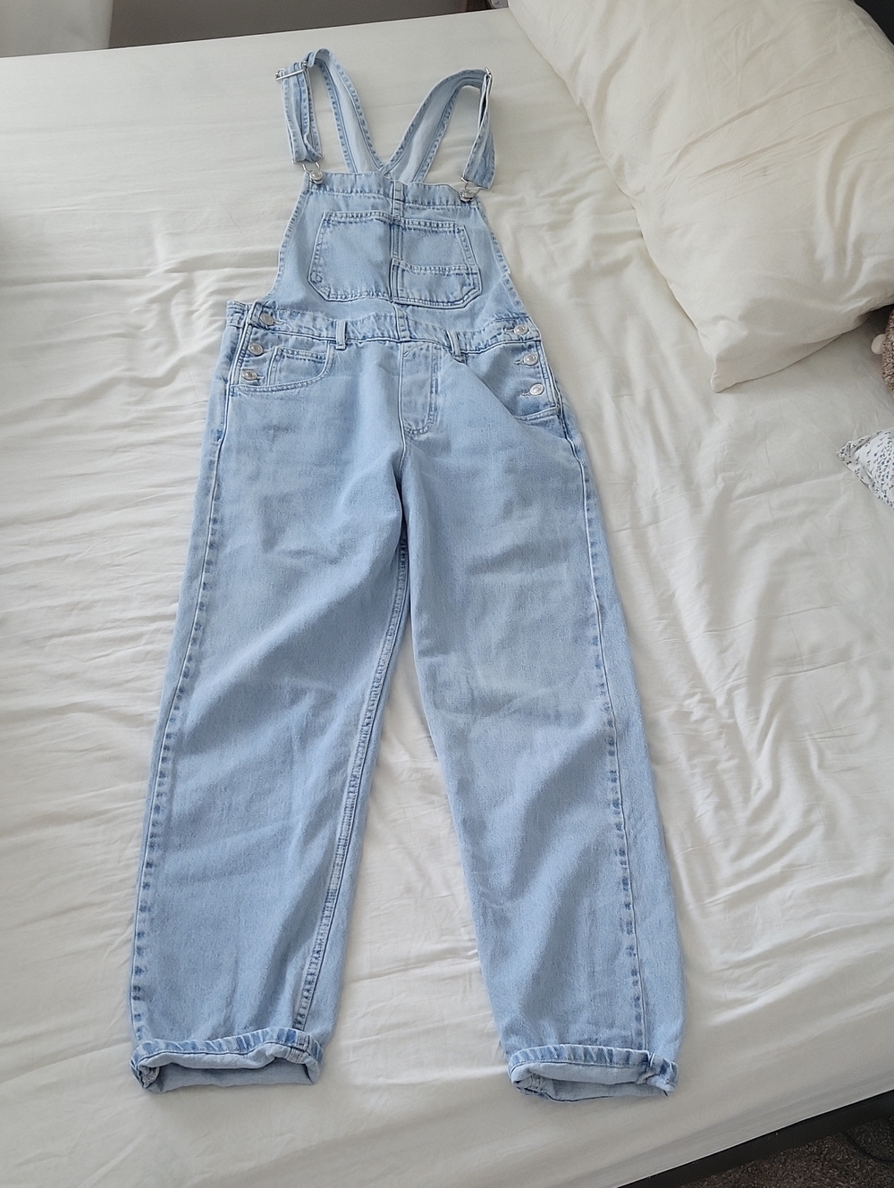 Free People Light Blue Denim Overalls Jumpsuit